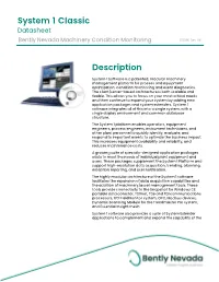System 1 Classic Datasheet Bently Nevada Machinery Condition Monitoring 174590 Rev