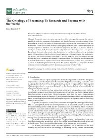 The Ontology of Becoming: to Research and Become with the World