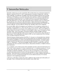 V Interstellar Molecules