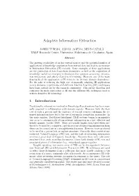 Adaptive Information Extraction