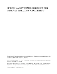 Linking Main System Management for Improved Irrigation Management
