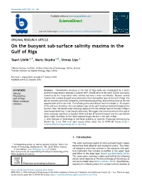 On the Buoyant Sub-Surface Salinity Maxima in the Gulf of Riga