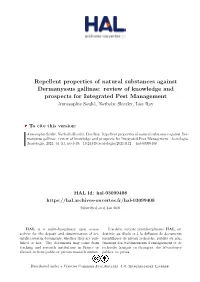 Repellent Properties of Natural Substances