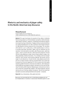 Rhetorics and Mechanics of Player Safety in the Nordic-American Larp