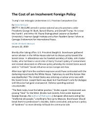 The Cost of an Incoherent Foreign Policy