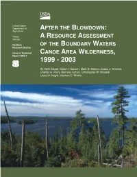 A Resource Assessment of the Boundary Waters Canoe Area Wilderness, 1999 - 2003