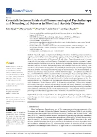 Crosstalk Between Existential Phenomenological Psychotherapy and Neurological Sciences in Mood and Anxiety Disorders
