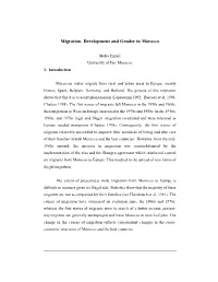 Migration, Development and Gender in Morocco