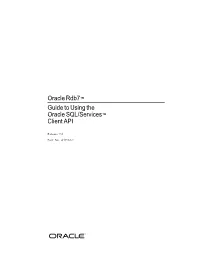 Oracle Rdb7™ Guide to Using the Oracle SQL/Services™ Client API