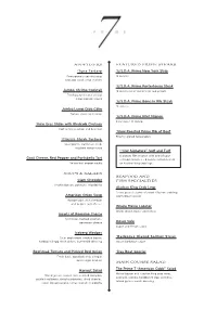 Prime 7 Dinner Menu