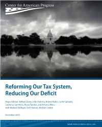 Reforming Our Tax System, Reducing Our Deficit