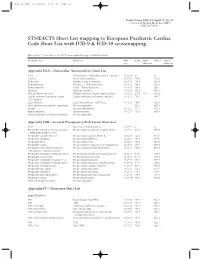 STS/EACTS Short List Mapping to European Paediatric Cardiac Code Short List with ICD-9 & ICD-10 Crossmapping