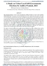 A Study on Urban Local Self-Governments Elections in Andhra Pradesh, 2021 (With Special Reference to Krishna District)