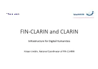 FIN-CLARIN and CLARIN