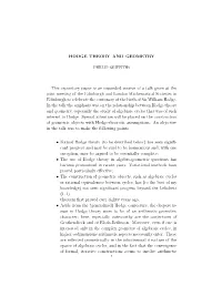 Hodge Theory and Geometry