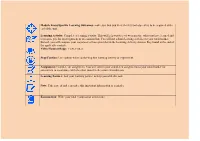 Module Focus/Specific Learning Outcomes: Make Sure That You Write the Key Unit Objectives to Be Acquired at the End of the Unit