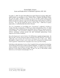 Omaha Public Schools Issues and Implications of Nebraska Legislative Bill 1024