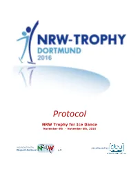 Protocol NRW Trophy for Ice Dance 2016   
