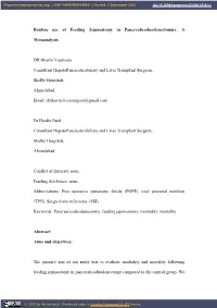 Routine Use of Feeding Jejunostomy in Pancreaticoduodenectomuy: A