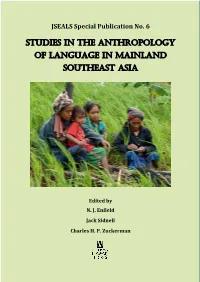 Studies in the Anthropology of Language in Mainland Southeast Asia