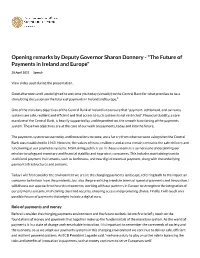 The Future of Payments in Ireland and Europe"