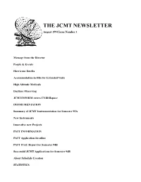THE JCMT NEWSLETTER August 1994 Issue Number 3