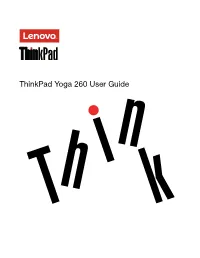 Thinkpad Yoga 260 User Guide