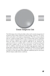 Usual Suspects List
