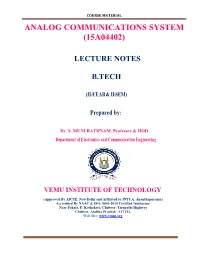 Analog Communications System (15A04402)
