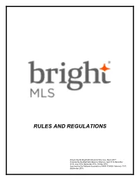 Bright MLS Rules & Regulations
