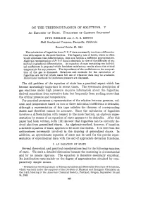 Equation of State. Fugacities of Gaseous Solutions