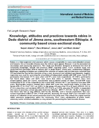 Knowledge, Attitudes and Practices Towards Rabies in Dedo District of Jimma Zone, Southwestern Ethiopia: a Community Based Cross-Sectional Study