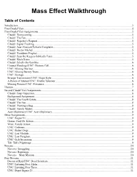 Mass Effect Walkthrough