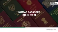 Nomad Passport Index 2021
