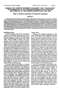 "Savagery" and "Civilization": an Examination of the Tension Between Acculturation and Removal at the Brazos Reservation, 1855-1859