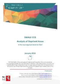 SWALE CCG Analysis of Deprived Areas in the Most Deprived Decile for Kent
