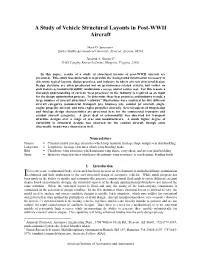 A Study of Vehicle Structural Layouts in Post-WWII Aircraft