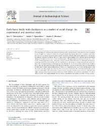 Early Horse Bridle with Cheekpieces As a Marker of Social Change: an Experimental and Statistical Study T