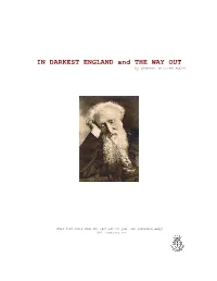 IN DARKEST ENGLAND and the WAY out by GENERAL WILLIAM BOOTH