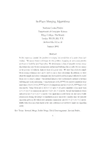 In-Place Merging Algorithms