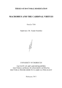 Macrobius and the Cardinal Virtues