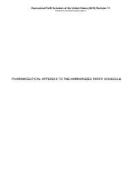 Pharmaceutical Appendix to the Harmonized Tariff