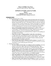 Phone Call Bible Class Notes ROMANS 15 NOTES