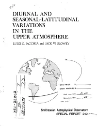 Seasonal-Latitudinal Variations in the Upper Atmosphere Luigi G