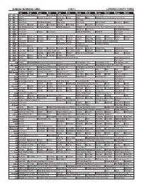 Sunday Morning Grid 11/6/11 Latimes.Com/Tv Times
