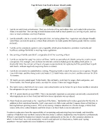 Top 10 Facts You Need to Know About Lentils