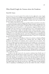 What Handel Taught the Viennese About the Trombone