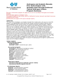 Androgens and Anabolic Steroids Prior Authorization with Quantity