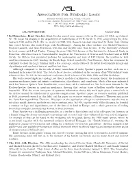 Association for Symbolic Logic
