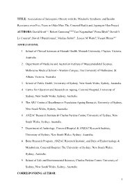 Associations of Sarcopenic Obesity with the Metabolic Syndrome and Insulin